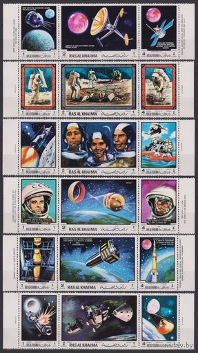 1970 Рас-эль-Хайма 434-451strip(6) Исследование космоса 48,00 евро