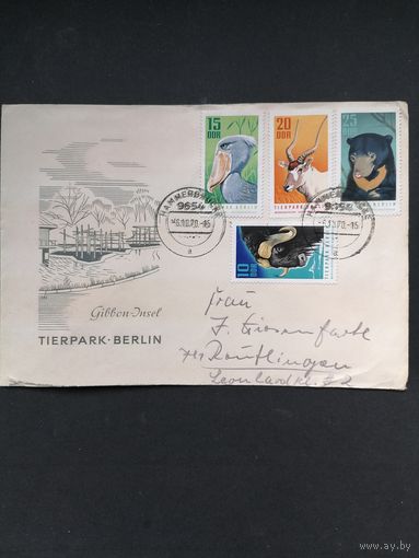 ГДР 1970 КПД с полной серией марок "Тир парк Берлина" (почтовое гашение) марки Mi.1617-1620 каталог 11.00 евро