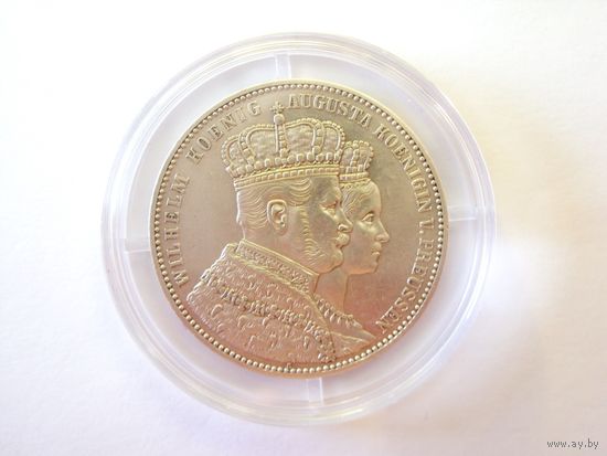 Талер 1861. Коронация Вильгельма. Пруссия. Оригинал. Серебро.