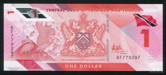 Тринидад и Тобаго 1 доллар 2020 г. P60. Серия BF. Полимер. UNC