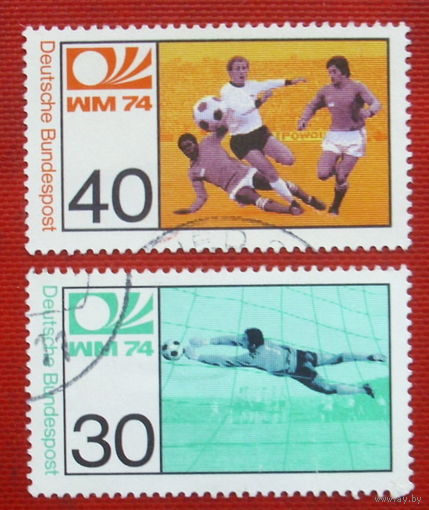Германия. ФРГ. Футбол. ( 2 марки ) 1974 года. 2-6.