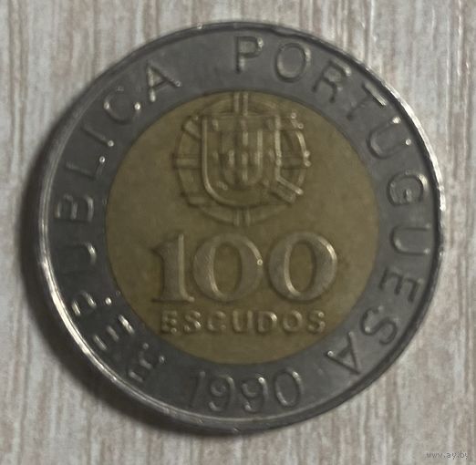 Монета Португалия 100 эскудо 1990 год - Педру Нуниш