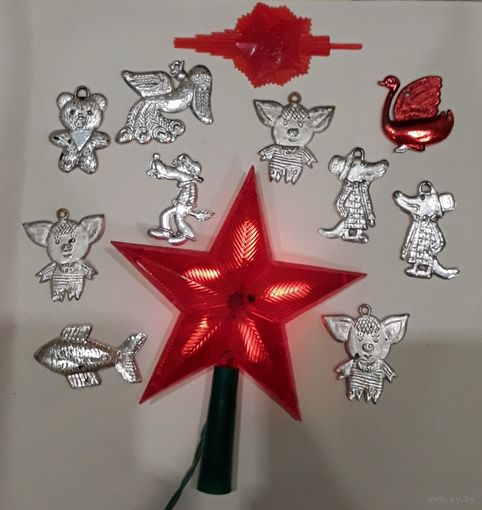 Ёлочные игрушки украшения, верхушка на ёлку звезда