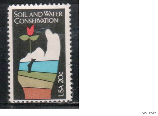 США-1984, (Мих.1680) , * (без клея), Сохранение воды (одиночка),