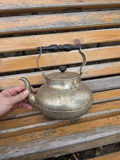 Винтажный чайник, латунь.