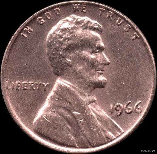 США 1 цент 1966 г. КМ#201 (3-5)