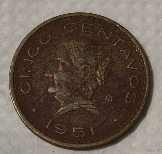 Мексика 5 сентаво, 1951 (14-5-21)