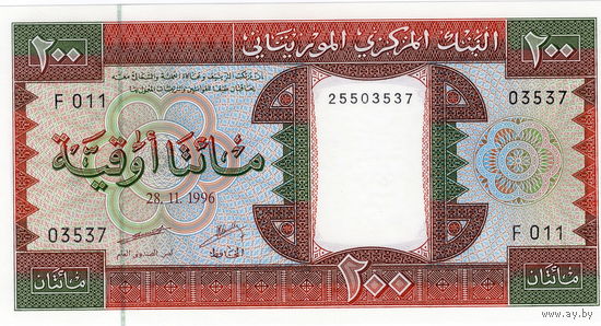 Мавритания, 200 угий, 1996 г., UNC