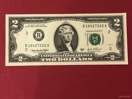 США 2003 год. 2 доллара