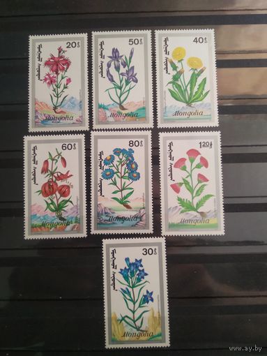 Монголия. 1991 г. Цветы.