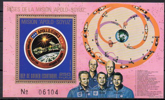 Космос Экваториальная Гвинея  1975 год 1 номерной блок (М)