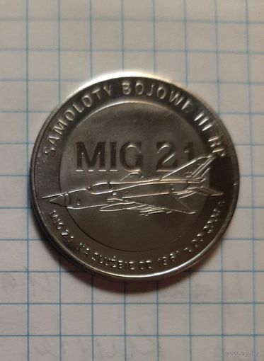 Польша, жетон (медаль) серии "Боевые самолёты" - МИГ-21