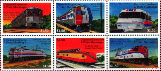 2000 Гренада Гренадины. Железные дороги мира MNH
