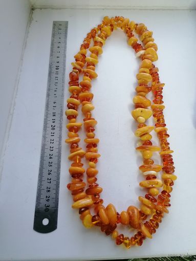 Шикарные Янтарные Бусы 70 см длина, 164 грамма