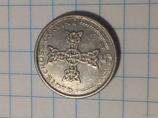 5 пенсов Остров Мэн 2002 год.
