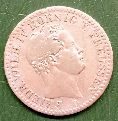 Пруссия 1/6 талера 1843 D. Фридрих Вильгельм IV. Нечастая. Тираж 428078