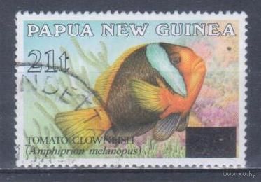 [2130] Папуа Новая Гвинея 1994. Фауна.Рыбы. НАДПЕЧАТКА. Гашеная марка.