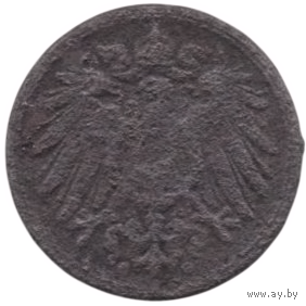 Германская Империя (II Рейх, Германия). 1 пфенниг 1916 G  (Карлсруэ, Великое Герцогство Баден). Редкая (681000 шт.).