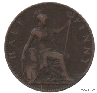 Соединённое Королевство Великобритания и Ирландия. 1/2 пенни 1896. Королева Виктория.