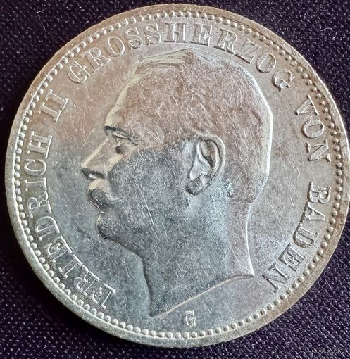 3 марки 1914 G Баден Фридрих 2 Германия