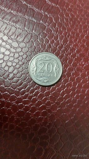 Монета 20 грошей 2017г. Польша. Хорошая!