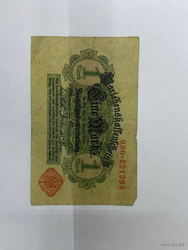 1 марка Германии. Красная печать