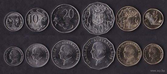 Австралия набор 6 монет 2024 Карл III UNC