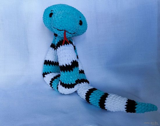 "Удав" Игрушка мягкая плюшевая амигуруми змея интерьер ручная работа handmade кукла