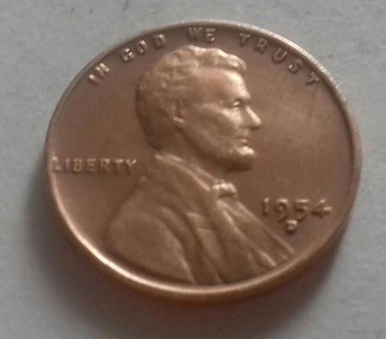 1 цент, США 1954 D