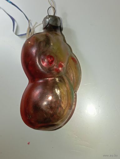 Ёлочная игрушка  -  Попугай . СССР  . Стекло .