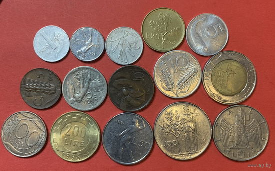 Италия 15 разных монет