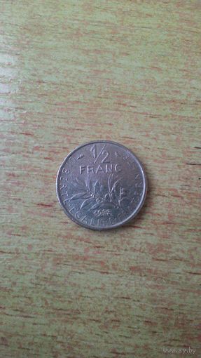 Франция, 1/2 франка 1973 года.