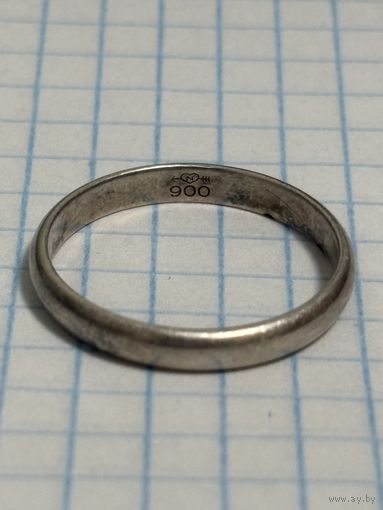 С 1 РУБЛЯ! КОЛЬЦО СЕРЕБРО СЕРДЦЕ ГЕРМАНИЯ 900 ПРОБА
