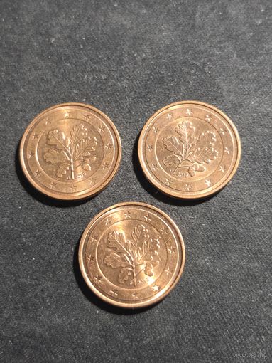 Германия 2 евроцента 2019 G J F