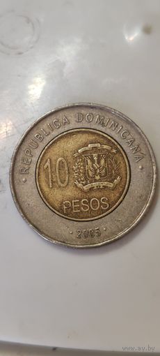 Доминиканская республика 10 песос 2005