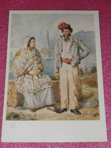 Открытка Гагарин Г.Г. (1810-1893). Бытовая сцена. Вологодская областная картинная галерея