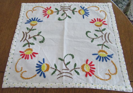 Красивая Салфетка Цветы Вышивка Ручная работа hand made