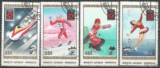 Монголия. Олимпиада Сараево'84. 1984г. 4 марки.