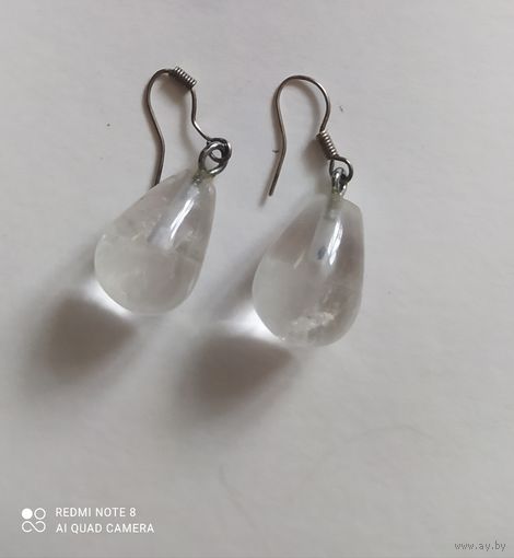 Серьги горный хрусталь