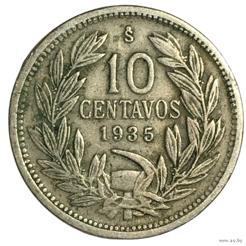 Чили 10 сентаво, 1935