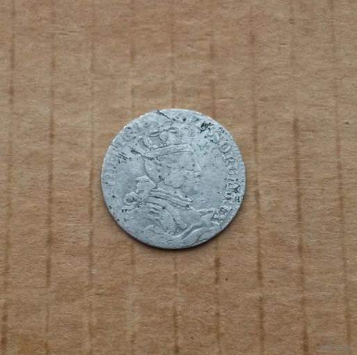 Пруссия, 6 грошей 1756 г., серебро 0.500, Фридрих II Великий (1740-1786)