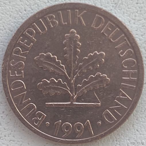 Германия 1 пфенниг 1991 г. G