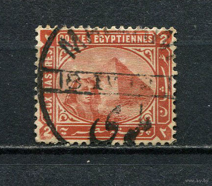 Египет - 1892/1902 - Сфинкс и пирамиды Хеопса 2Р - [Mi.42] - 1 марка. Гашеная.  (LOT EN11)-T10P4