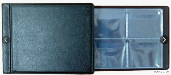 Альбом для монет 130х100 мм, 32 ячейки,  8 листов, цвет в ассортименте