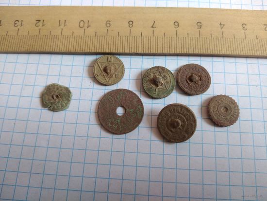 Колёсики от керосиновых ламп. 7 штук. Находка