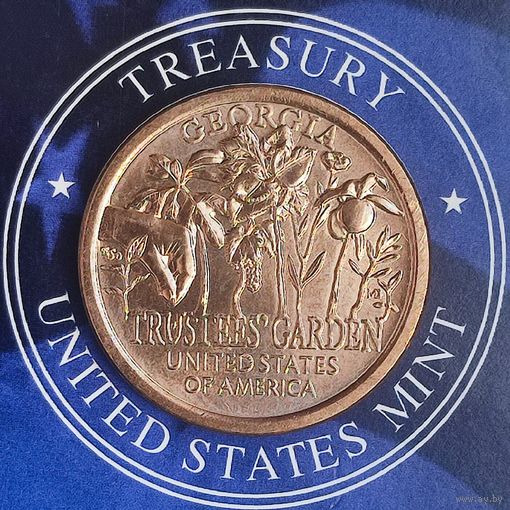 США 1 доллар 2019г. (D). Джорджия. Сад попечителей.