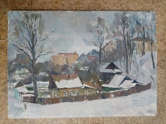 Лихоненко Н. "Зима в городе", х.м. 1980г. не большая работа
