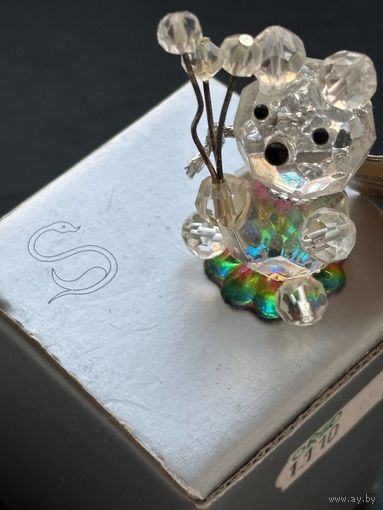 Мишка. Сваровски / Swarovski. Ретро. С рубля. Распродажа.