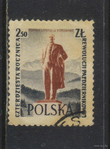 Польша ПНР 1957 40 летие Октября Памятник В.И.Ленину в Поронине  #1032