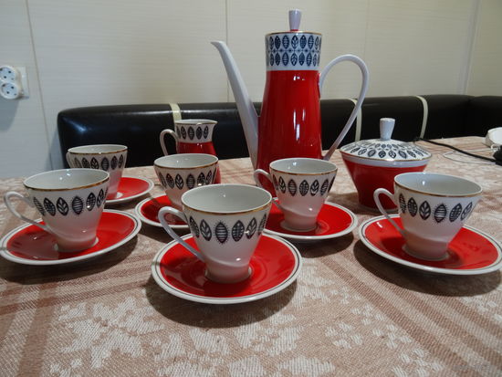 Кофейный сервиз ГДР, FREIBERGER PORZELLAN , костяной фарфор